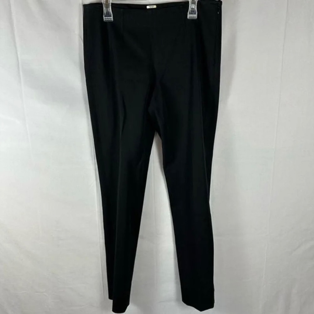Theory Women’s Straight Leg Ankle Dress Pants Slacks Stretch Black Side Zip 4